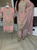 Thaira 3pc Mother & Daughter chiffon Suit With Plazzo U3-D4