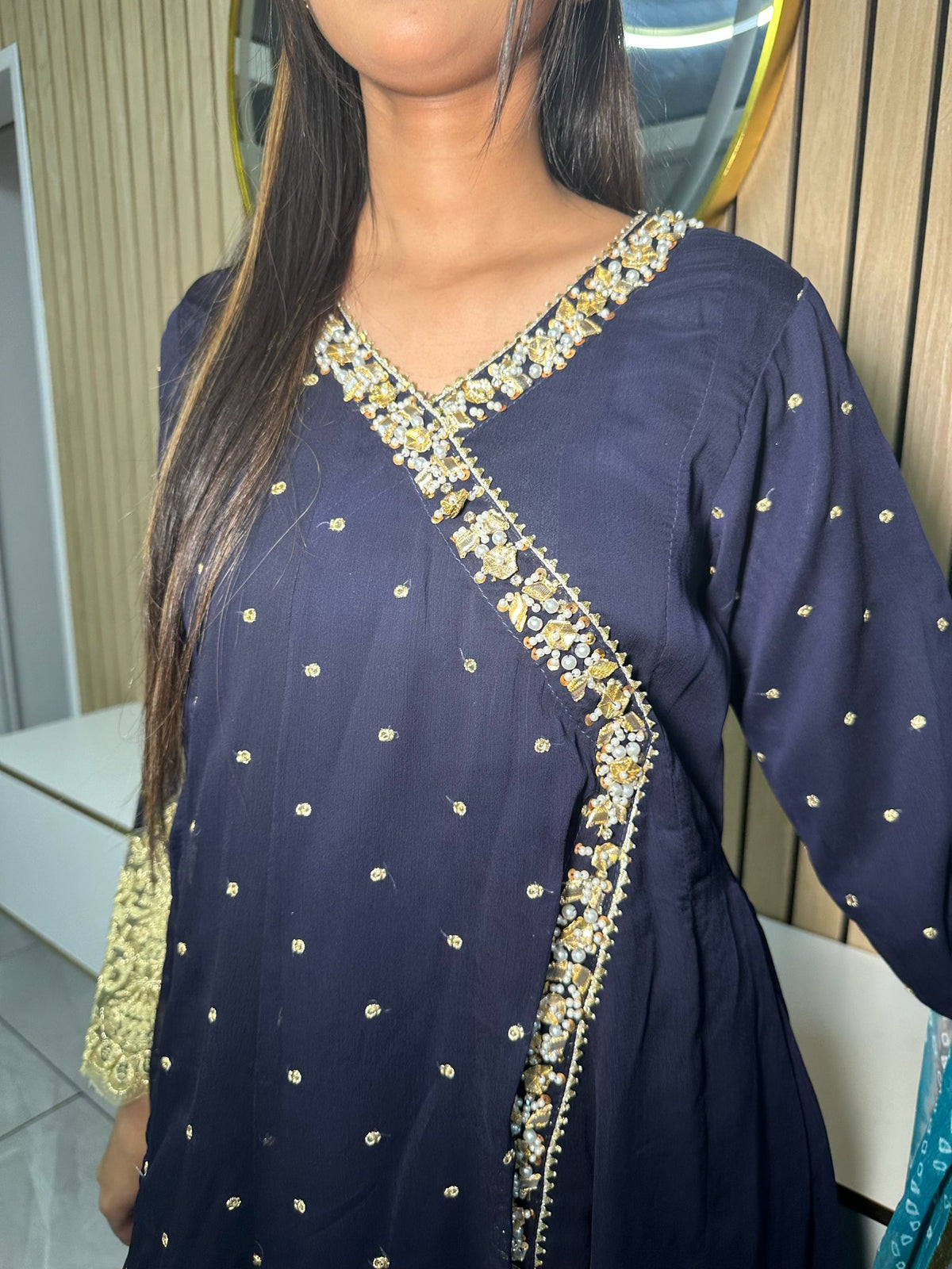 Angrakha 3pc Frock With Plazzo