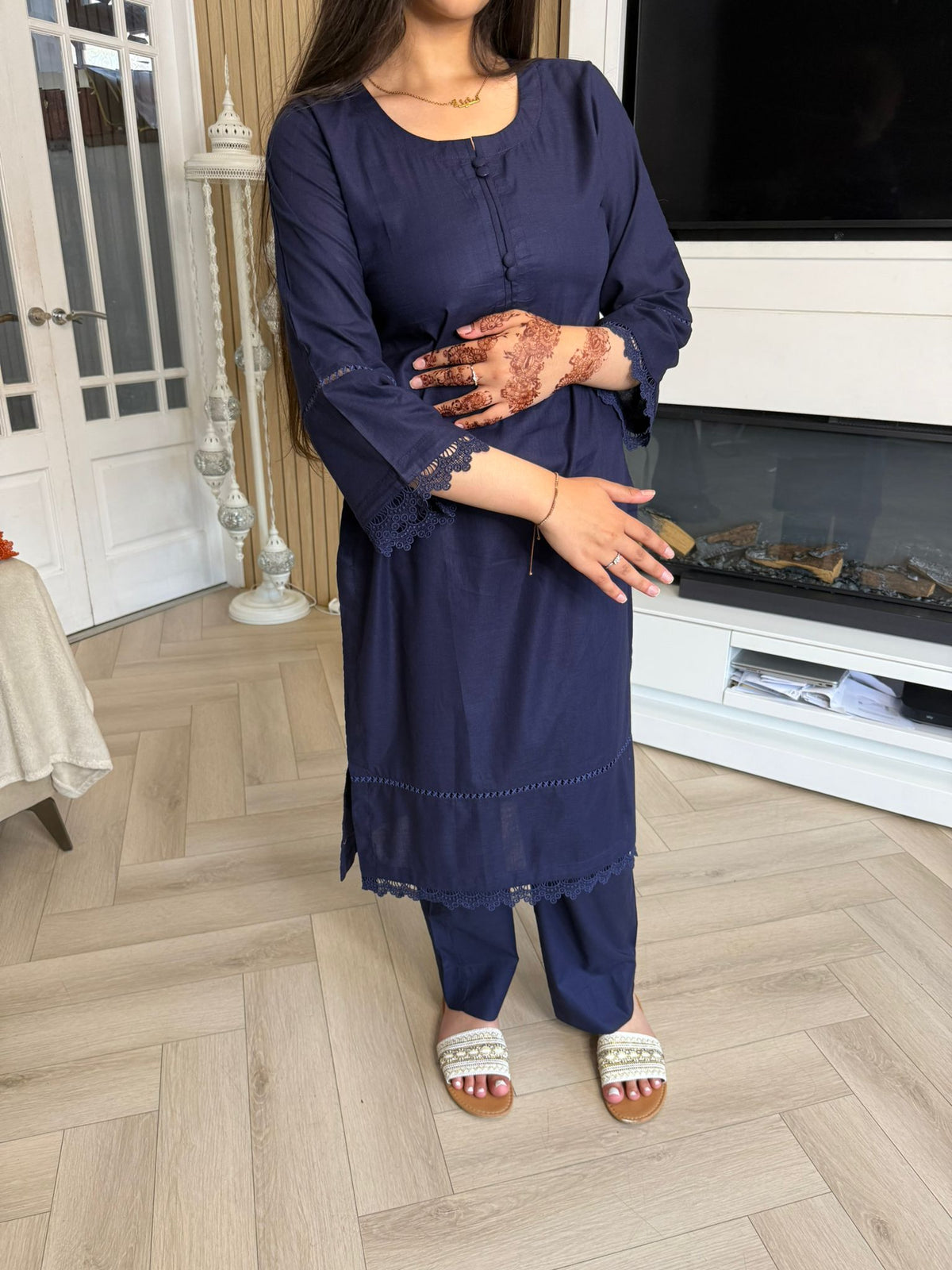 Nova Cotton Button Neck 2pc Co-ord
