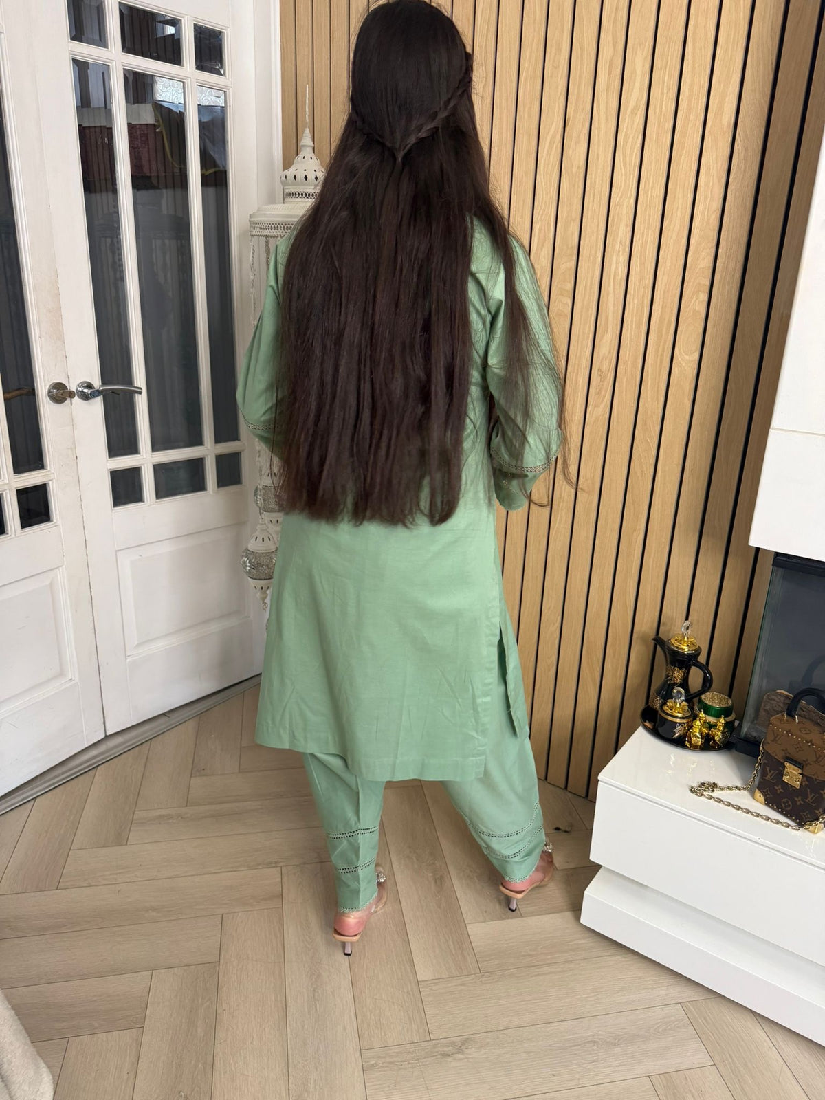 Baseema 2pc Cotton Co-ord With Shalwary U3-A4