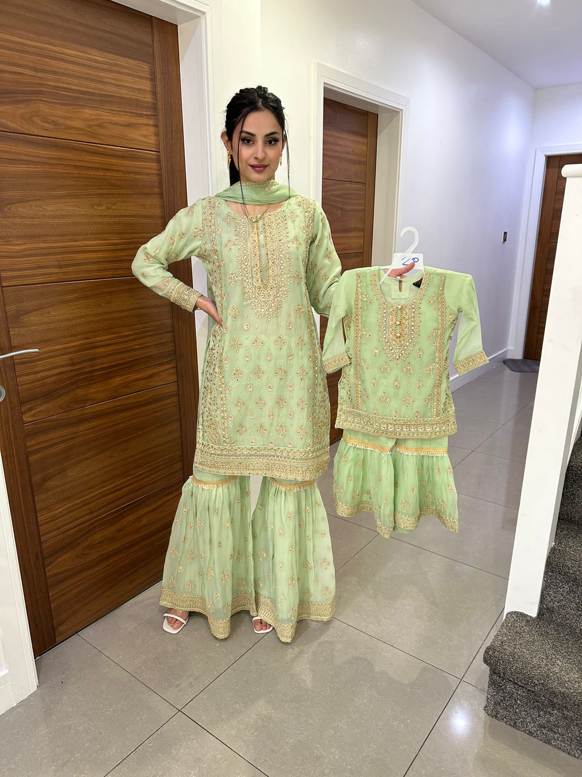 Sabah 3pc Mother & Daughter Gharara