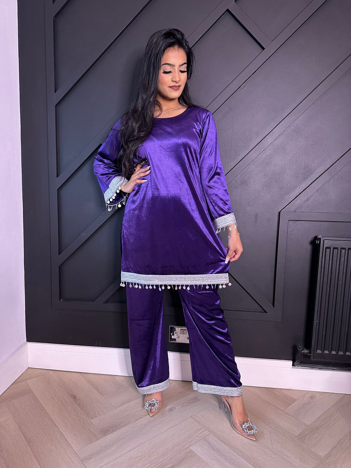 Zee Velvet 2 piece - Purple