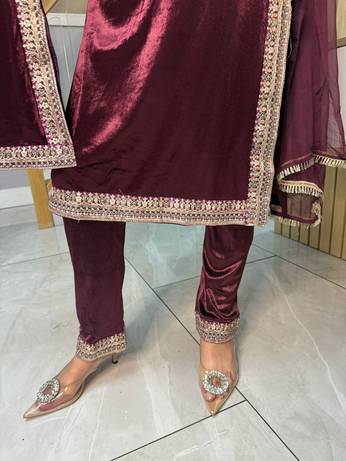 Saher Velvet 3pc Mother & Daughter Suits
