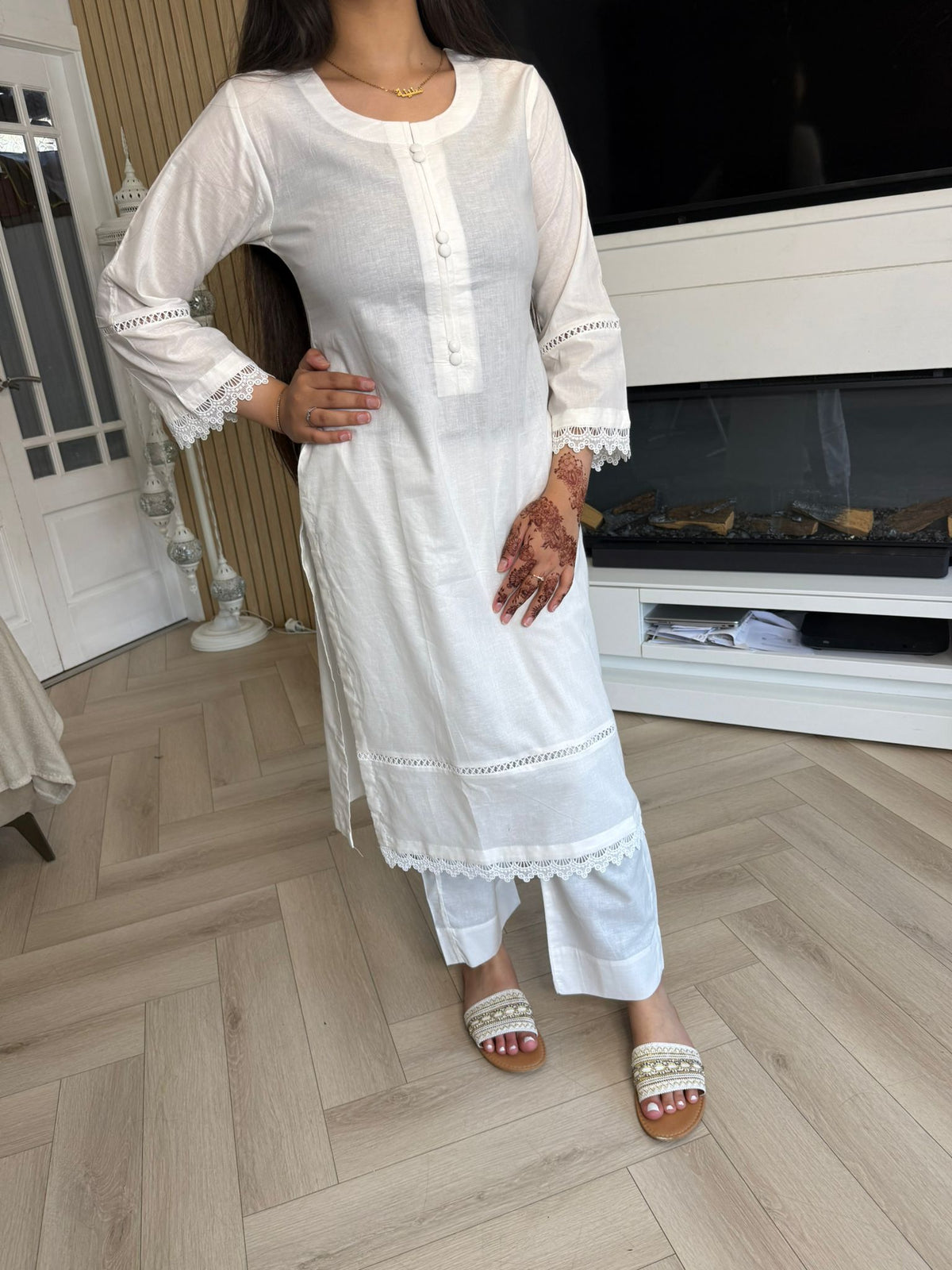 Nova Cotton Button Neck 2pc Co-ord