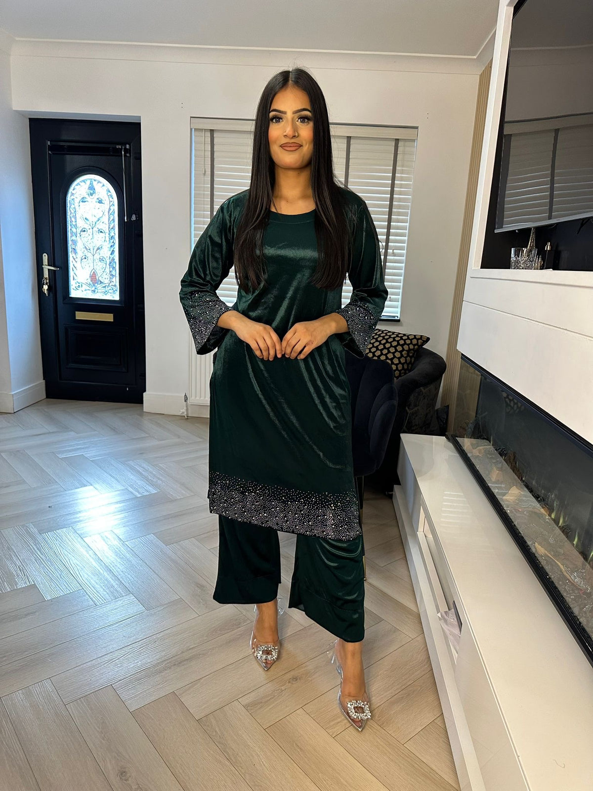 Diamond Velvet 2Pc - Green