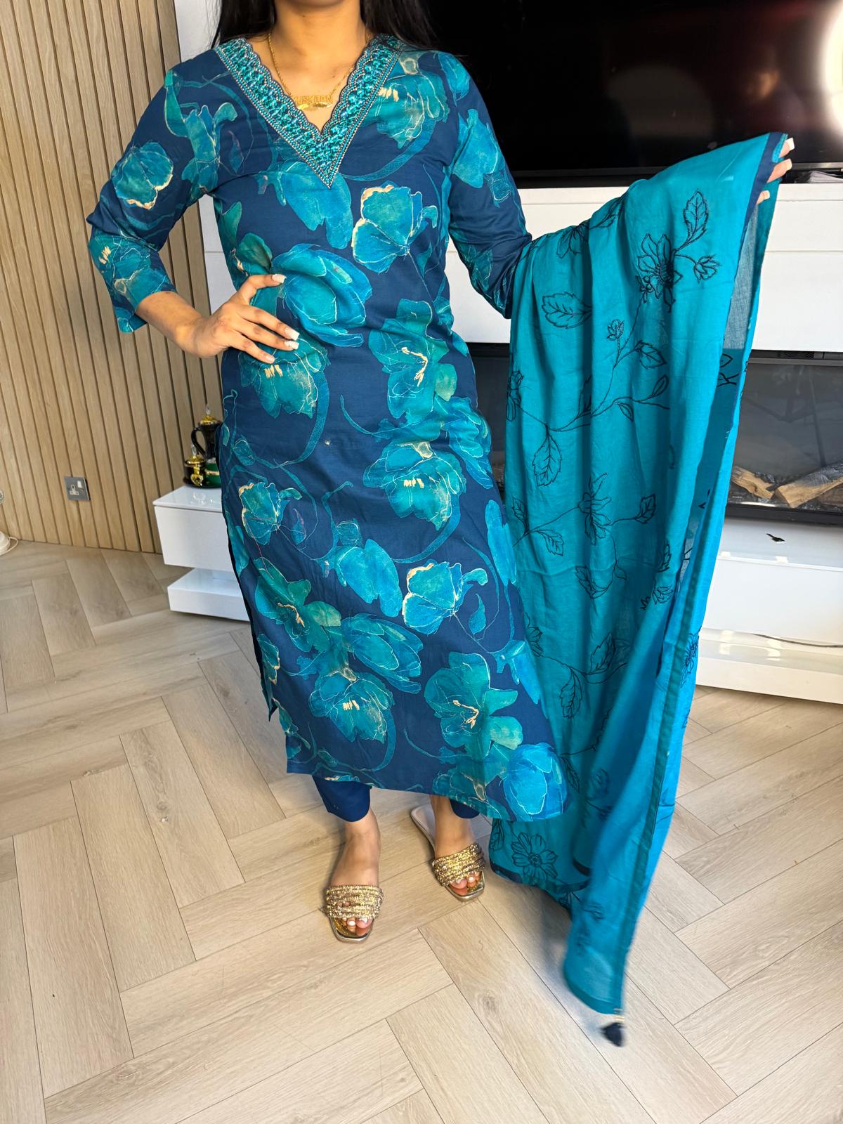 Yana 3pc Indian Cotton Kameez U2-E4/5
