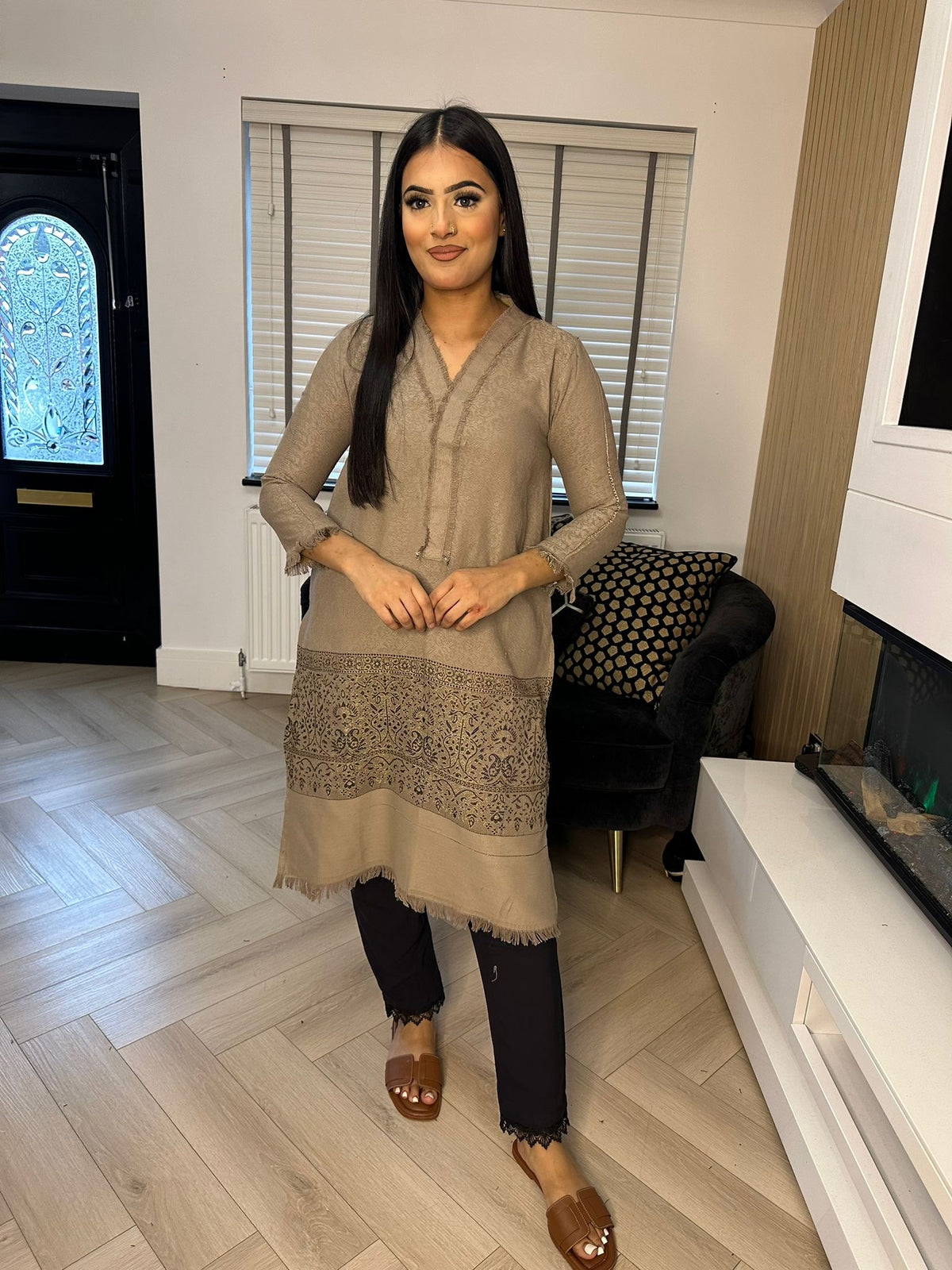 Pashmina Kurta - Beige