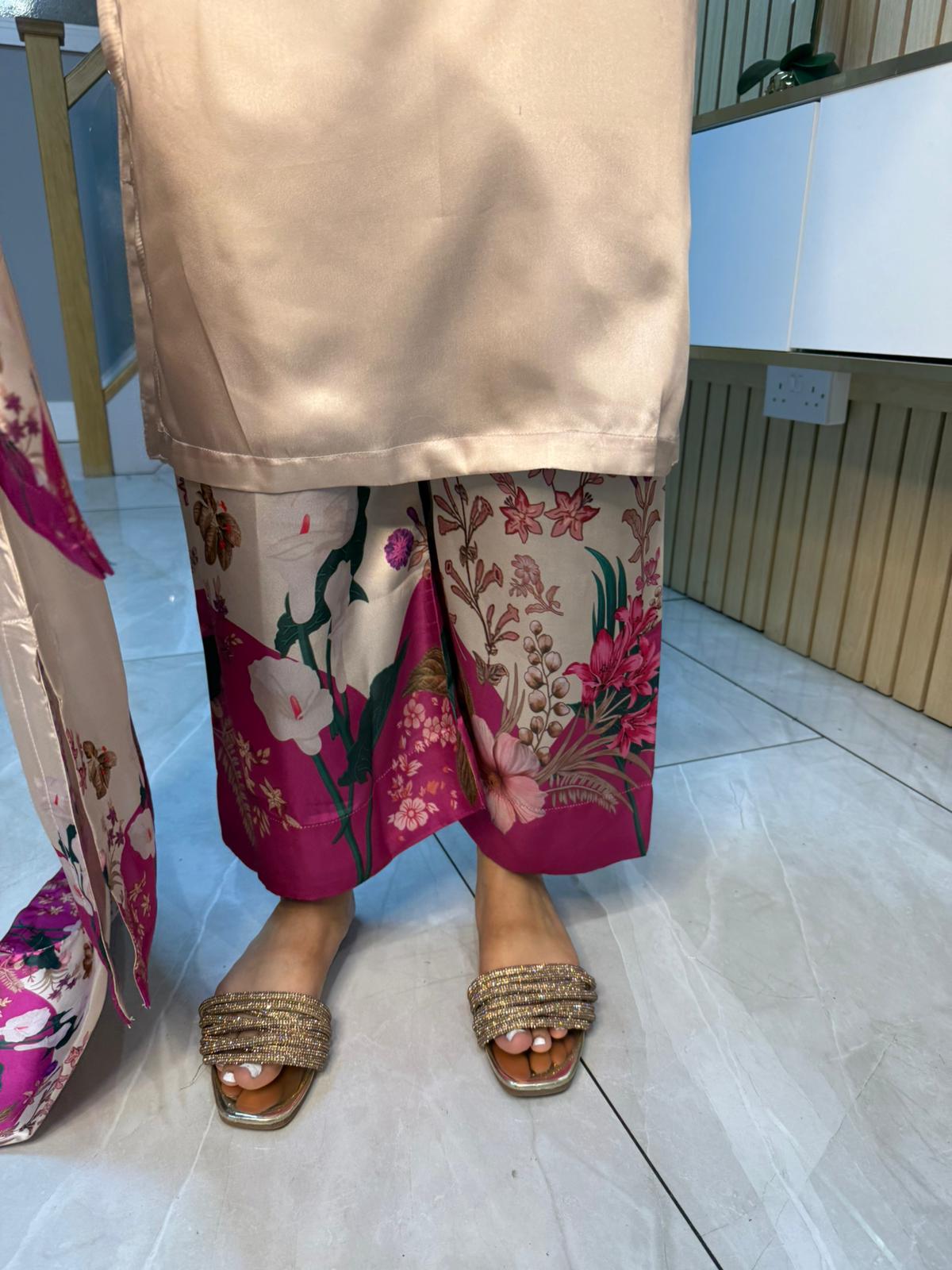 Shamila 2pc Silk Mother and Daughter Co-ord D1-F