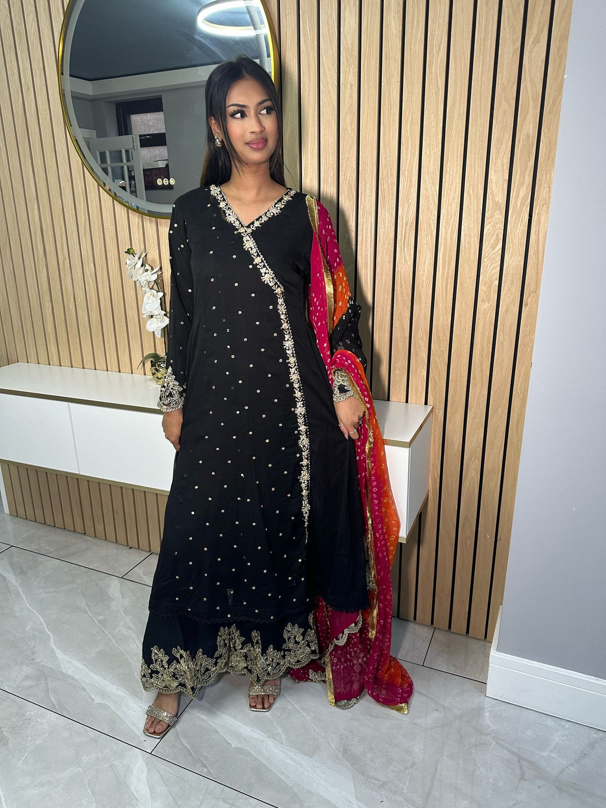 Angrakha 3pc Frock With Plazzo