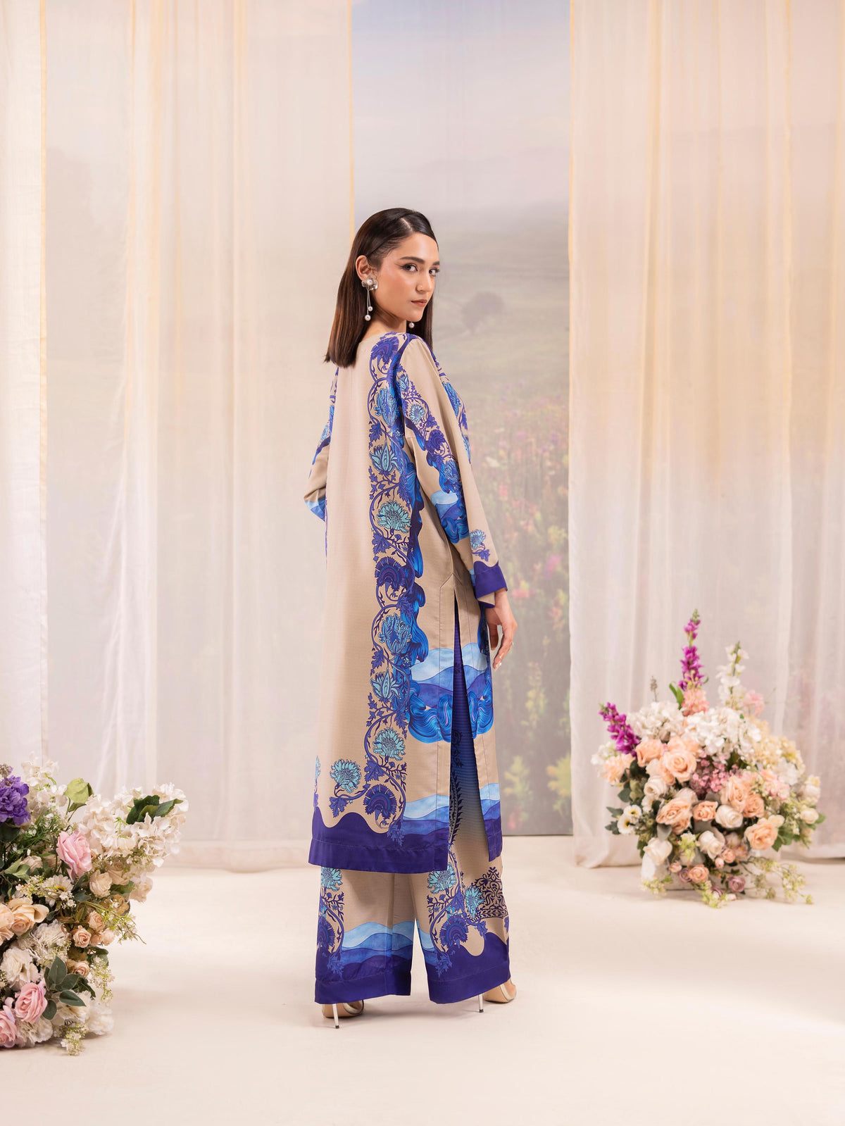 Rose Poly Lawn 2pc Co-Ord by Raniya.H