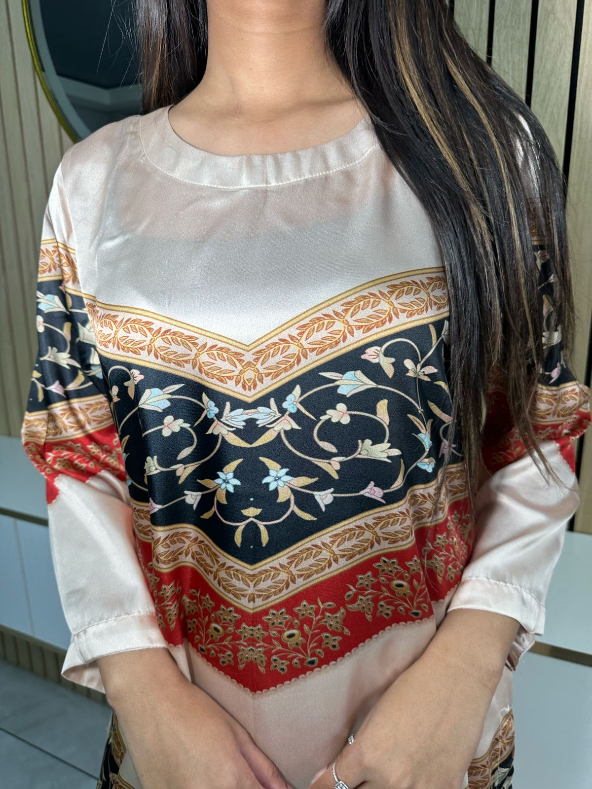 Fizza Printed 2pc Silk Co-Ord