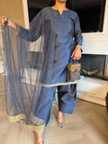 Hola 3pc Farshi Shalwar Suit With Gold Lace U3-D5