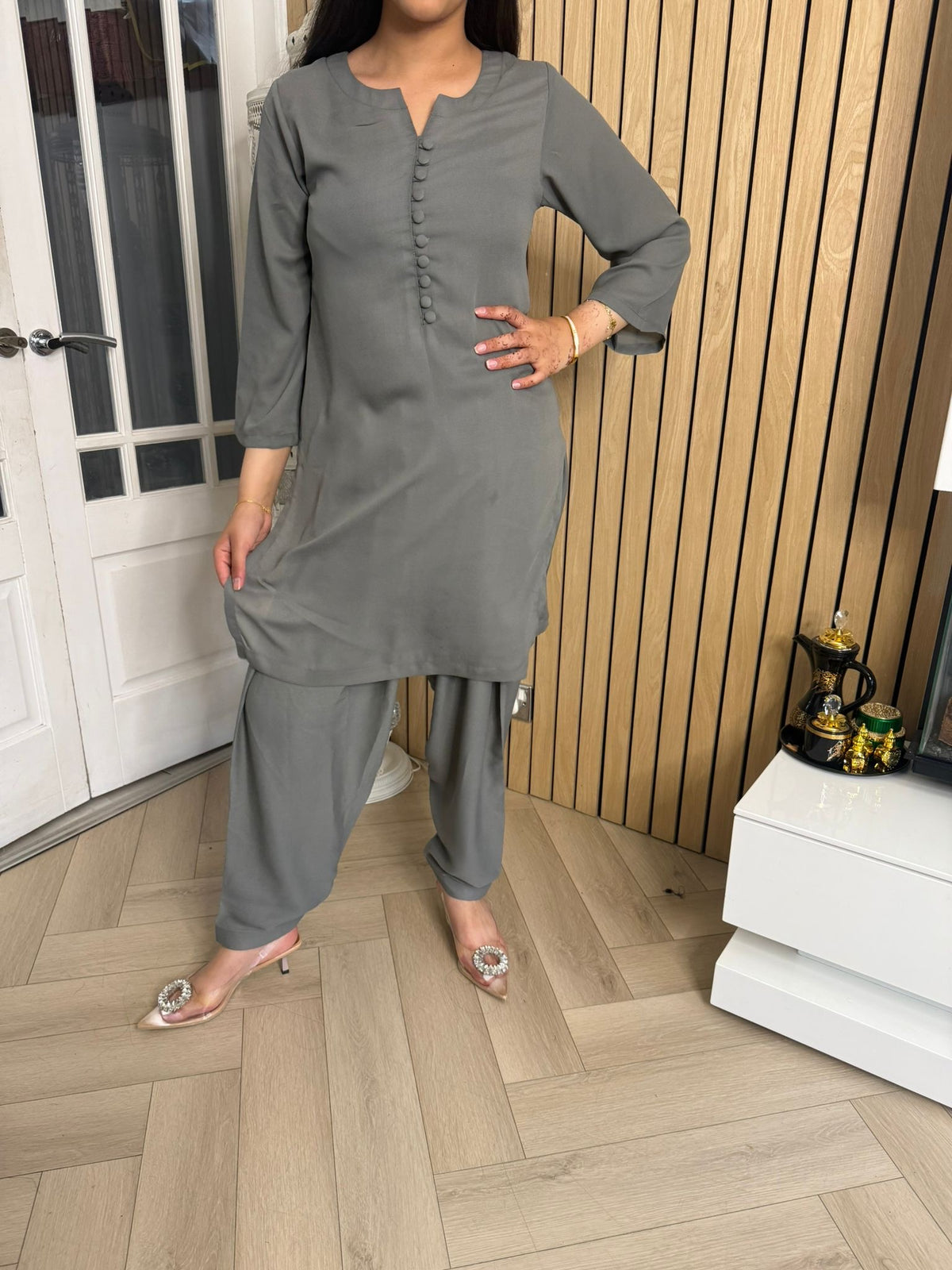 Nazeera 2pc Georgette Button Co-Ord U3-A4