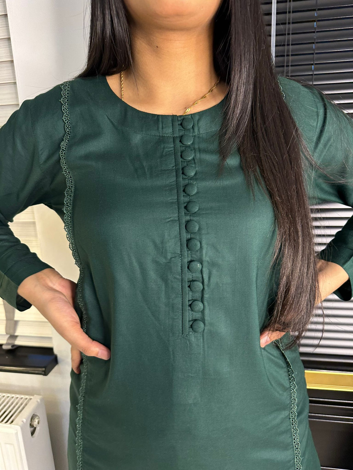 Subhana Linen 2pc Button Co-Ord