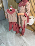 Umzi 3pc Mother & Daughter Linen Suit With Shalwar