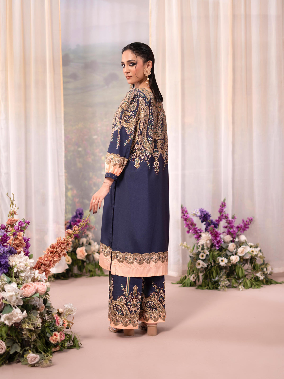 Rose Poly Lawn 2pc Co-Ord by Raniya.H