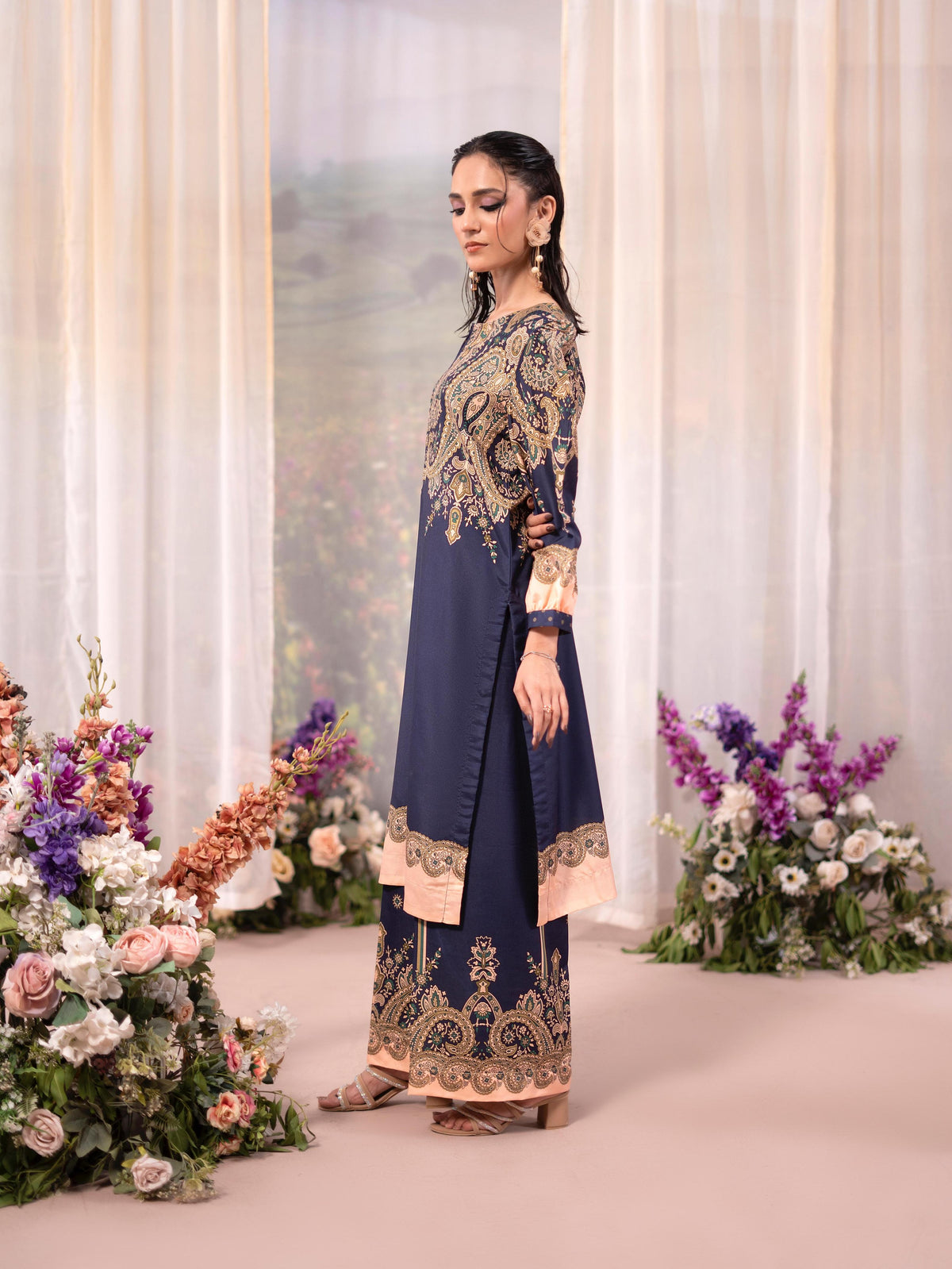 Rose Poly Lawn 2pc Co-Ord by Raniya.H