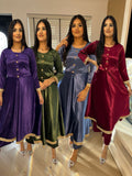Velvet Frock 2Pc with Wide Leg Trouser U1-C5