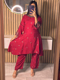 Hareem 2 Piece - Red Dress U2- left