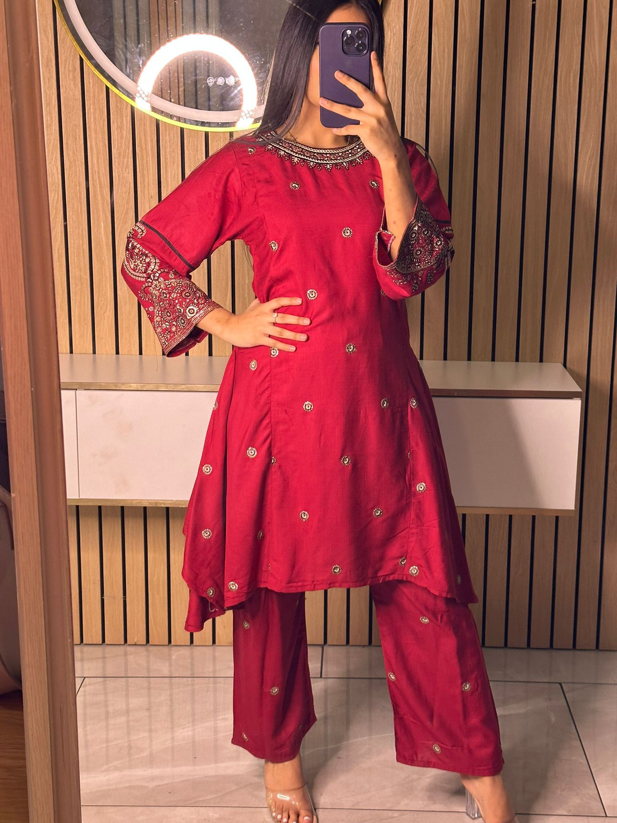 Hareem 2 Piece - Red Dress