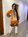 Raniya Silk Kurta Orange D1-D