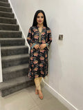 Sapphire Kurta - black floral