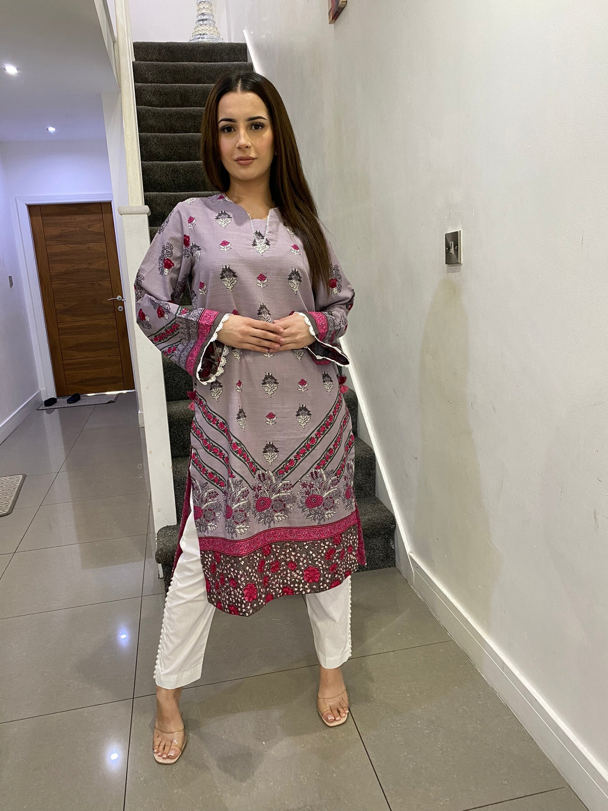 Sapphire Kurta - Lilac Print