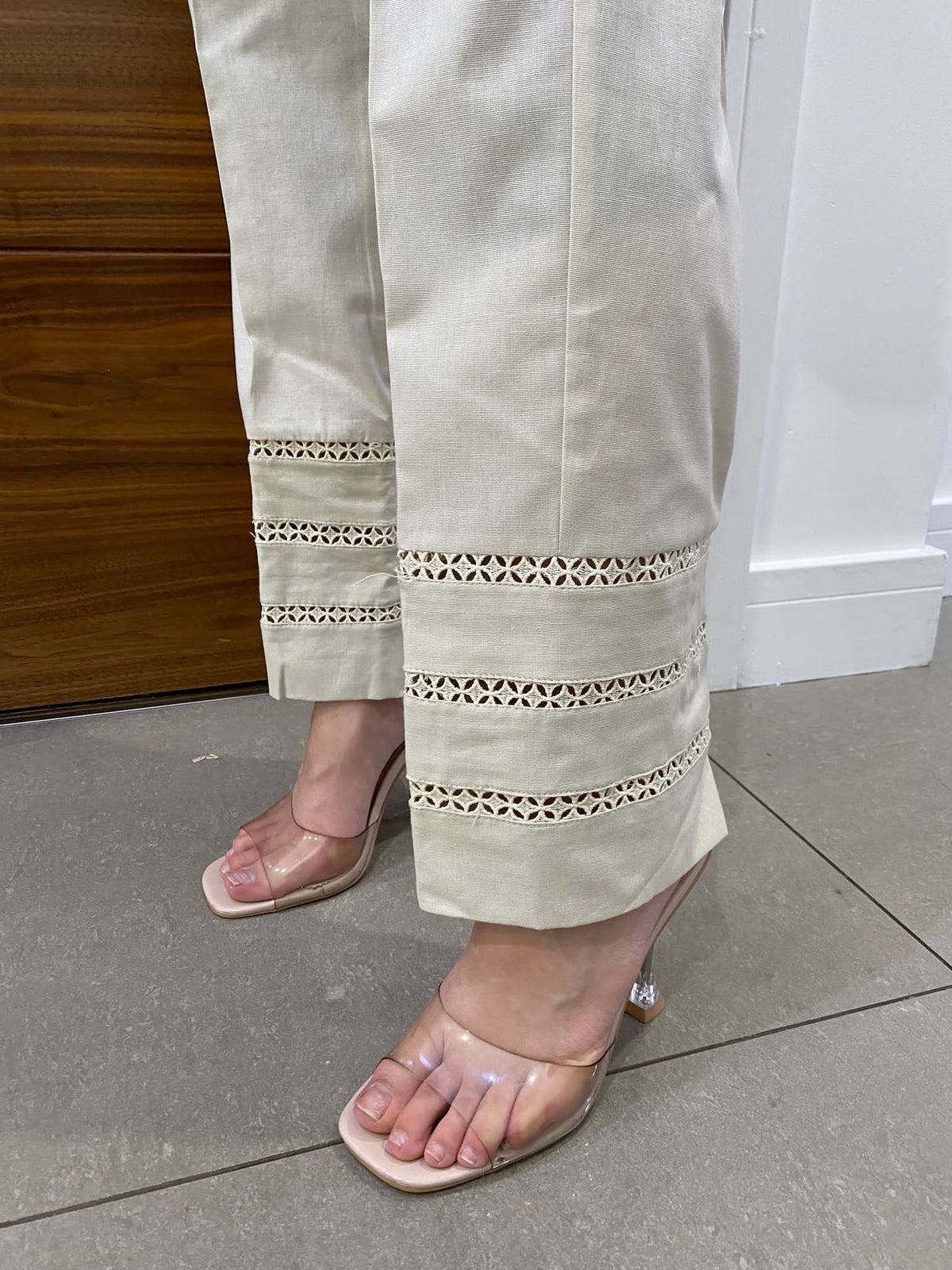 Ethnic Cutwork Trouser - Off White
