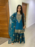 Isma gharara 3pc - Turquoise