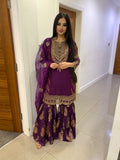 Isma gharara 3pc M&D - Purple